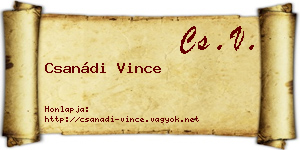 Csanádi Vince névjegykártya